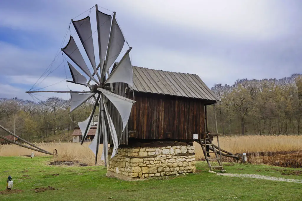 Windmill at Astra Museum Complex in Sibiu, Romania