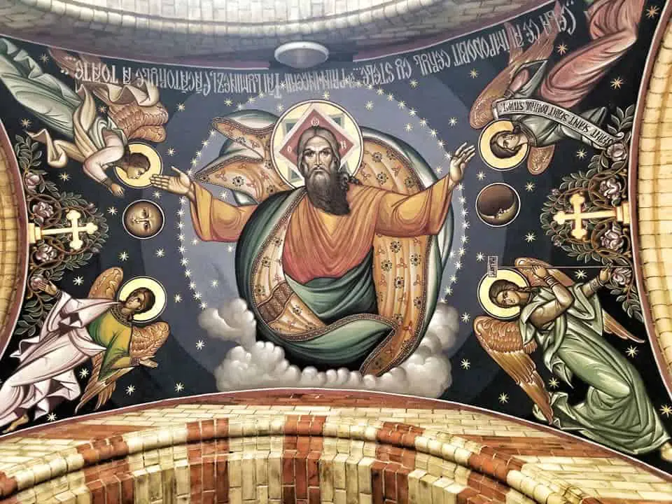 Orthodox painting on Church in Sibiu, Romania