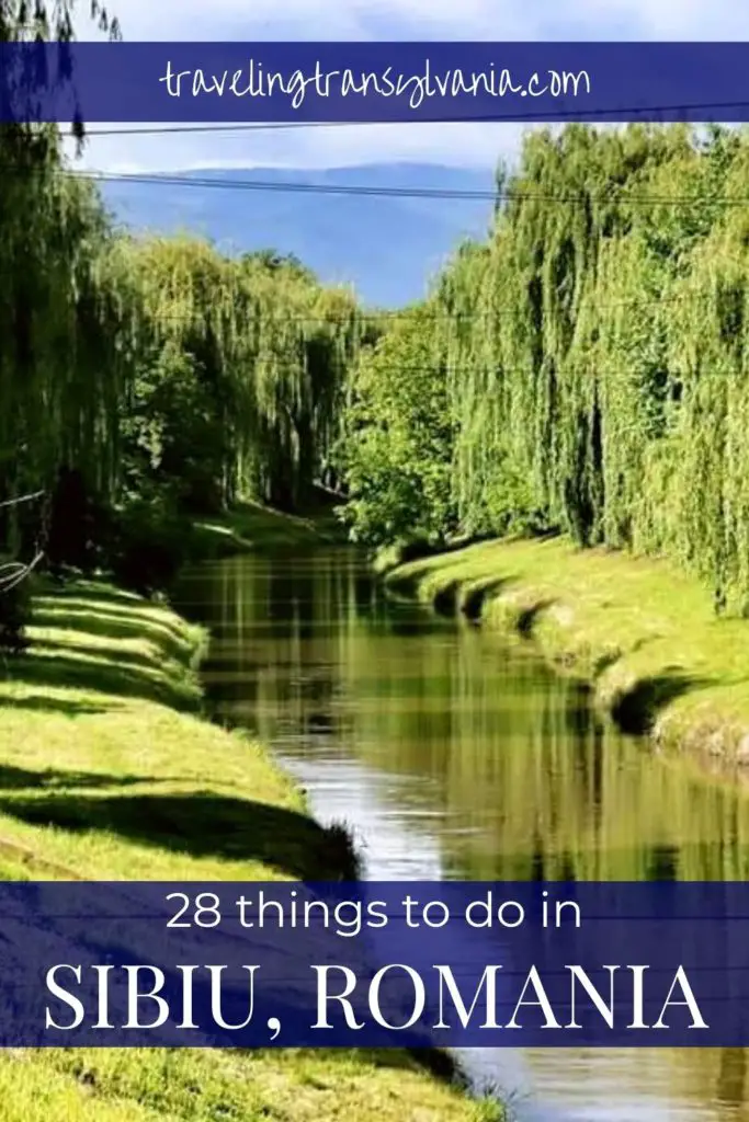 Pinterest graphic - Cibin River - things to do in Sibiu, Romania