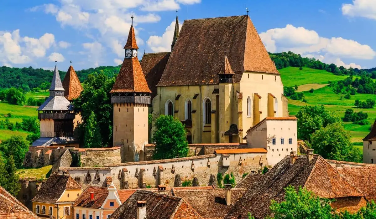 Fortified church of Biertan in Transylvania, one of the more popular fortified churches for tourists to visit.