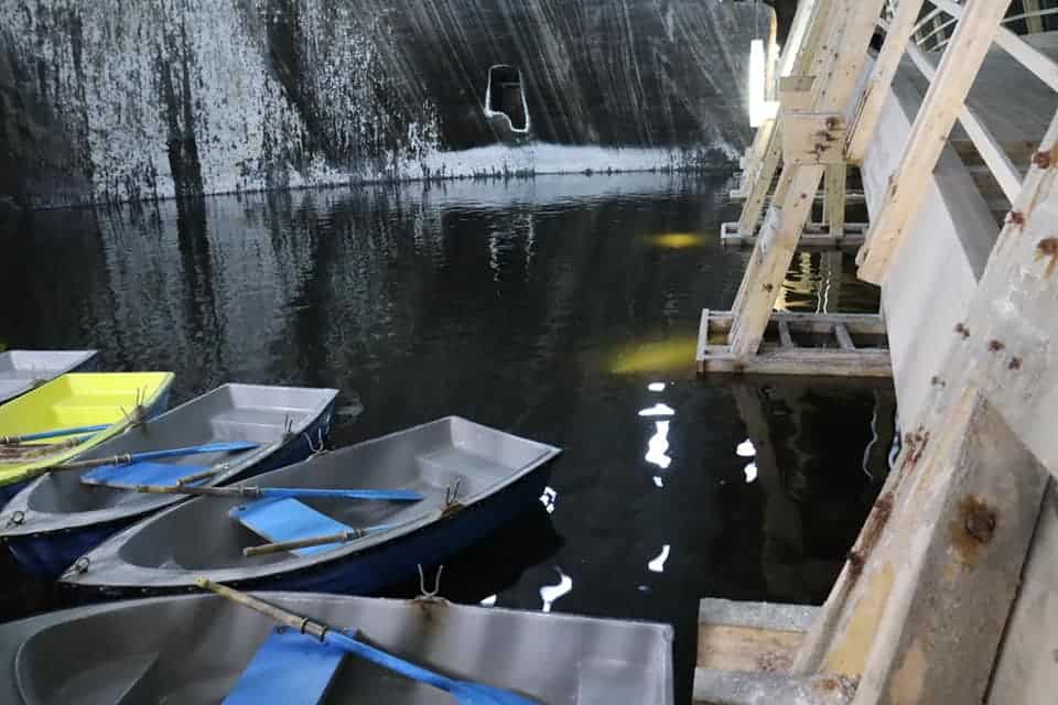 Paddleboats available to rent at Turda Salt Mine.