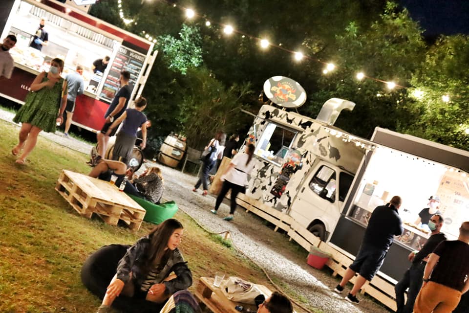 Food trucks in Cluj-Napoca, a great option for traveling Romania on a budget.
