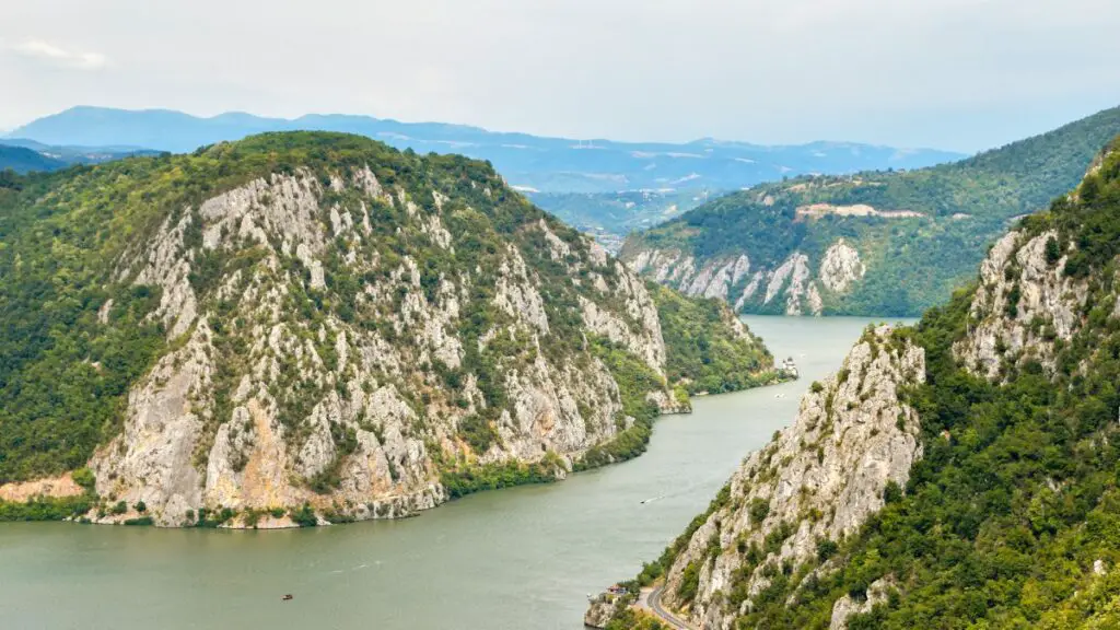 Gorge on the Danube River in Romania