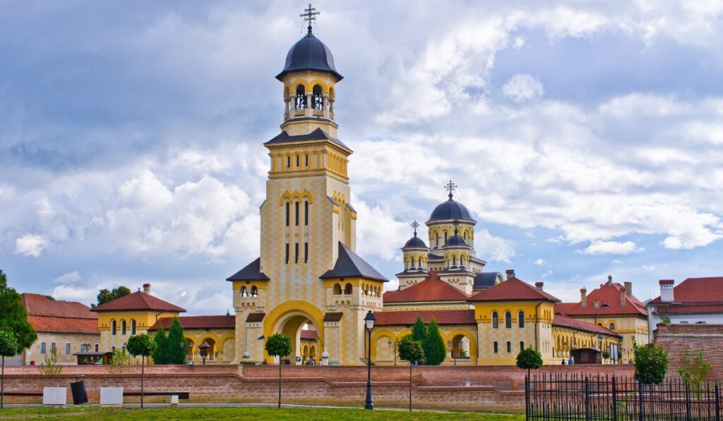 Alba Citadel in the center of Alba Iulia, Romania.