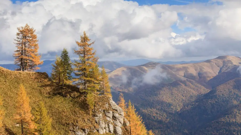 Beautiful mountain vista in Bucegi Mountains in autumn