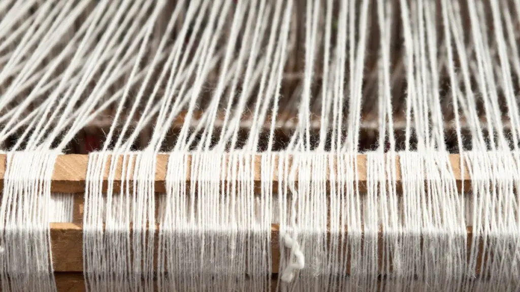 Close up of loom to make traditional Romanian clothing
