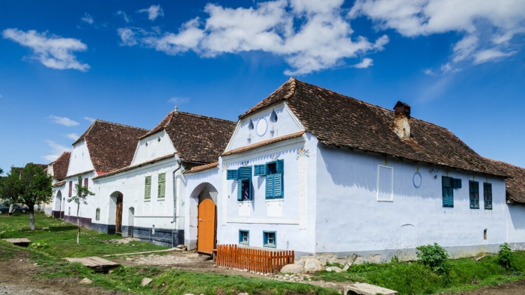 Quaint houses in Romanian village Viscri