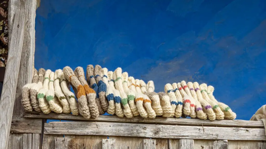 Woven socks from rural Transylvania