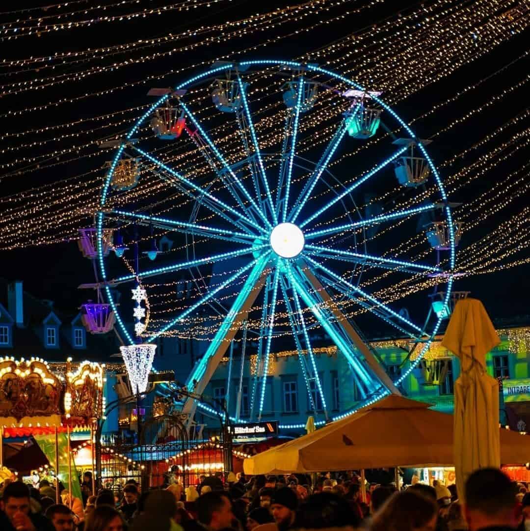 Ferris wheel at the Christmas market in Sibiu