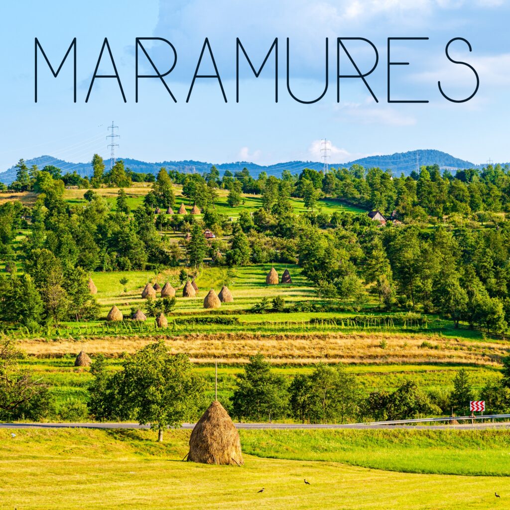 Image of Maramures countryside with text 'Maramures'