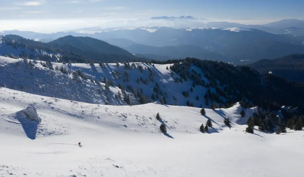 Skiing in Transylvania in the Ciucas Mountains