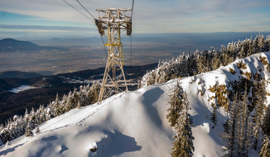 Ski lifts in Transylvania.